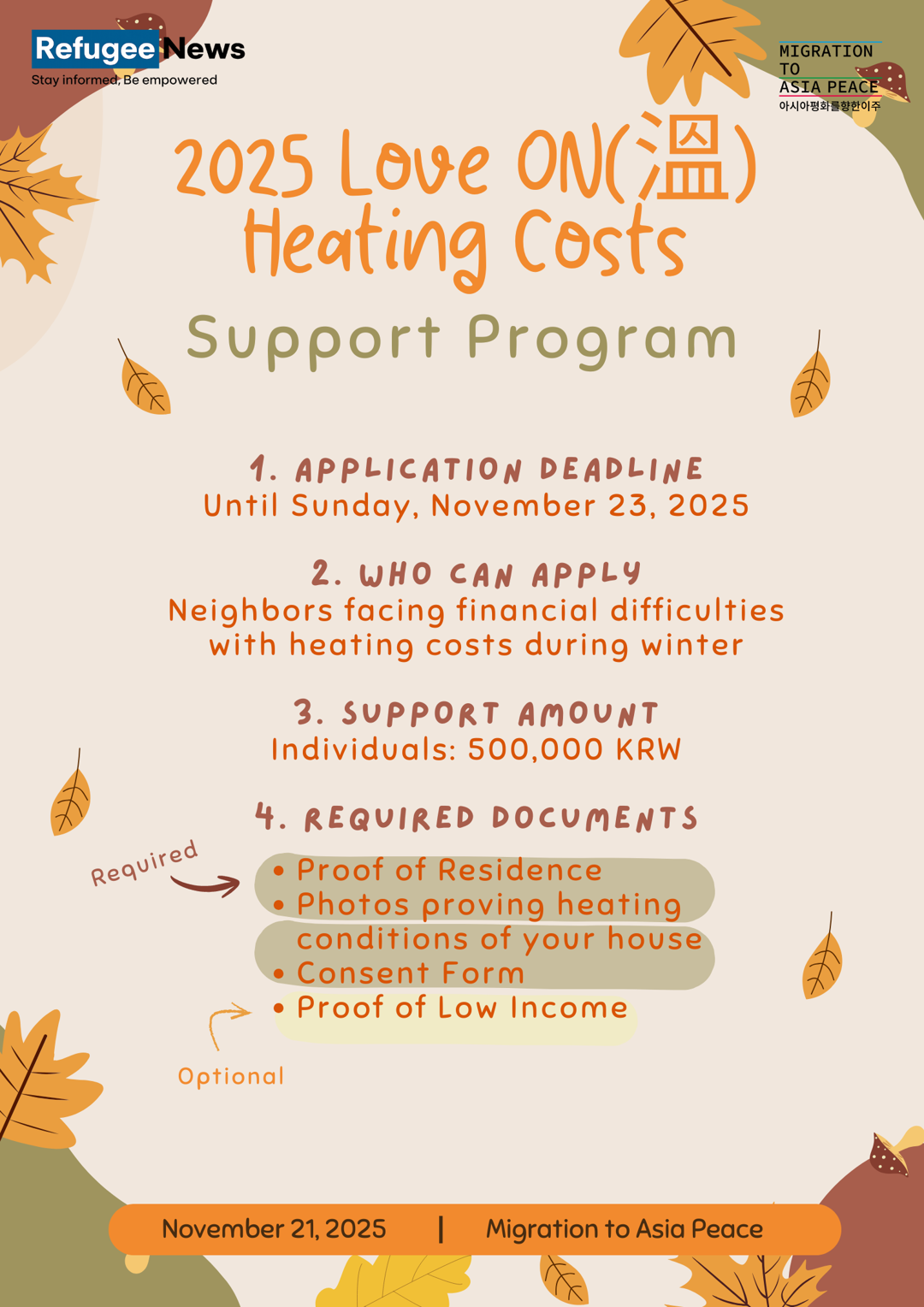 SarangON Heating Cost Support Program Application Guide and Required Documents for Foreigners (1/1)